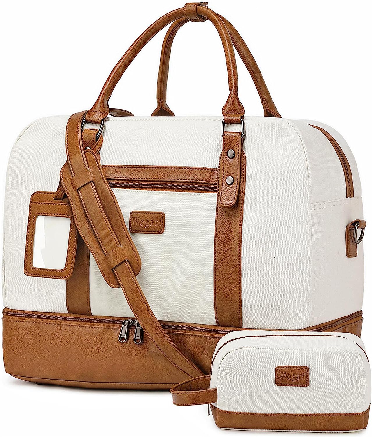 TWENTY FOUR Checkered Bag Travel Duffel Bag Weekend Overnight Luggage  Shoulder Bag For Men Women -Black 